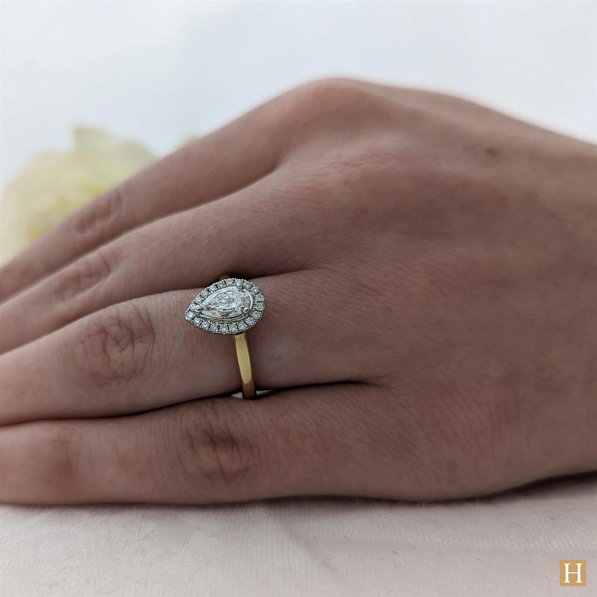 Yellow Gold Inisheer Pure Pear Engagement Ring