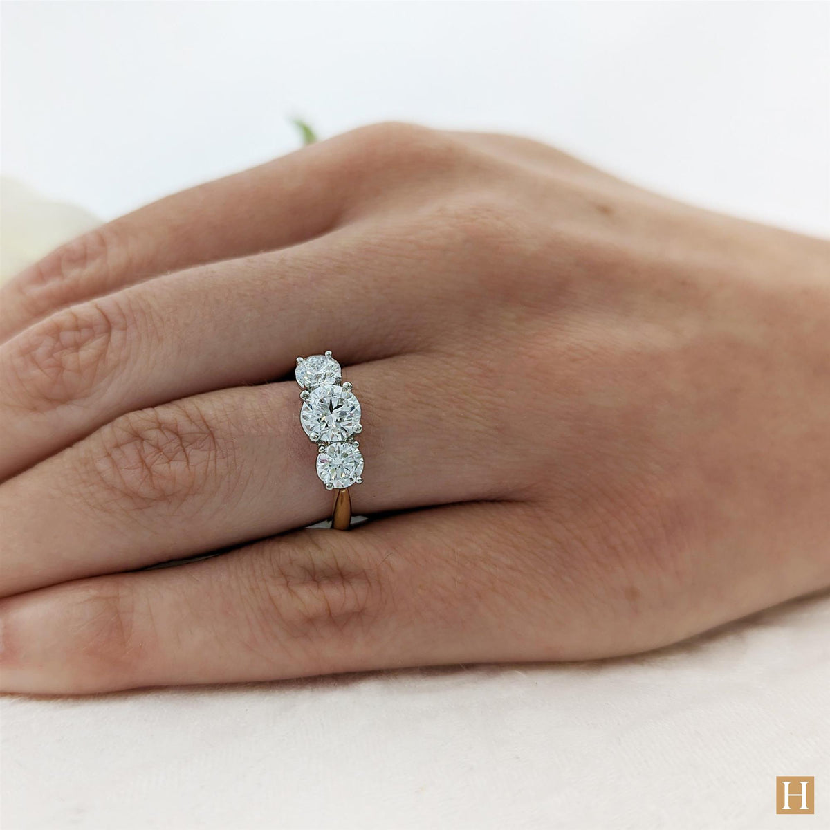 Yellow Gold LG Trilogy Classic Engagement Ring