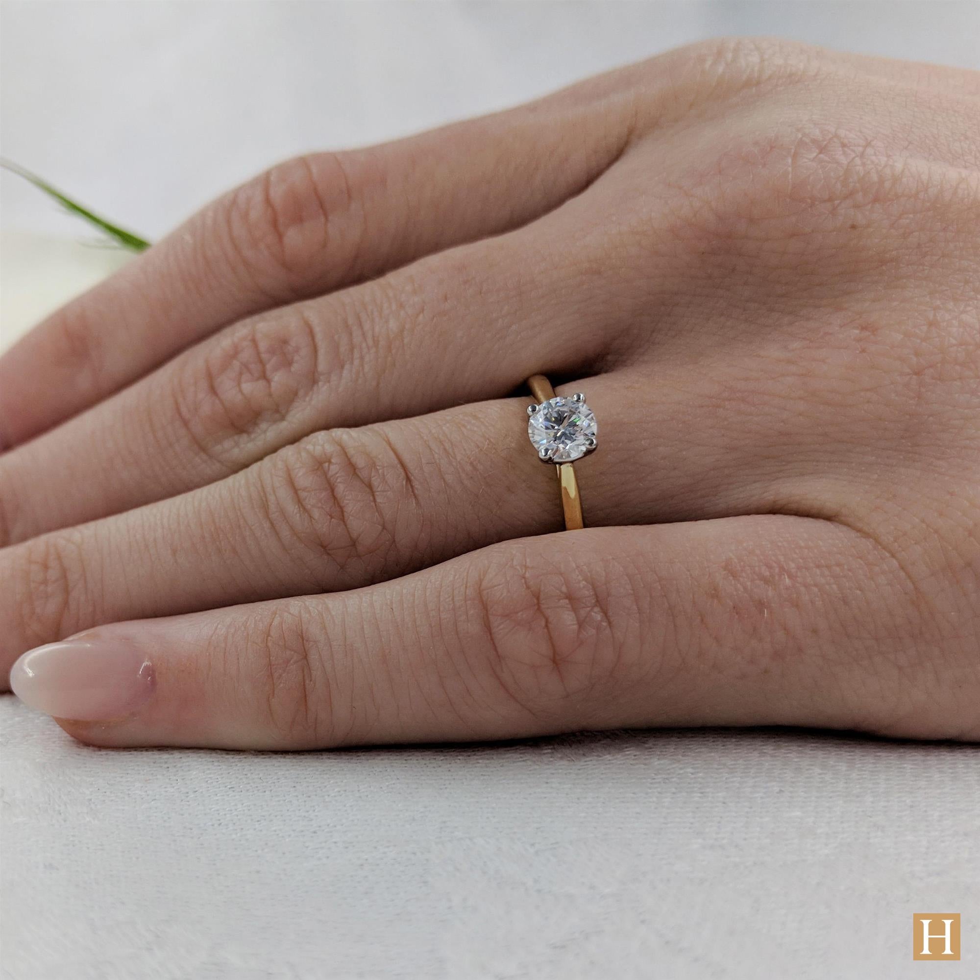 Yellow Gold Open Tulip Engagement Ring