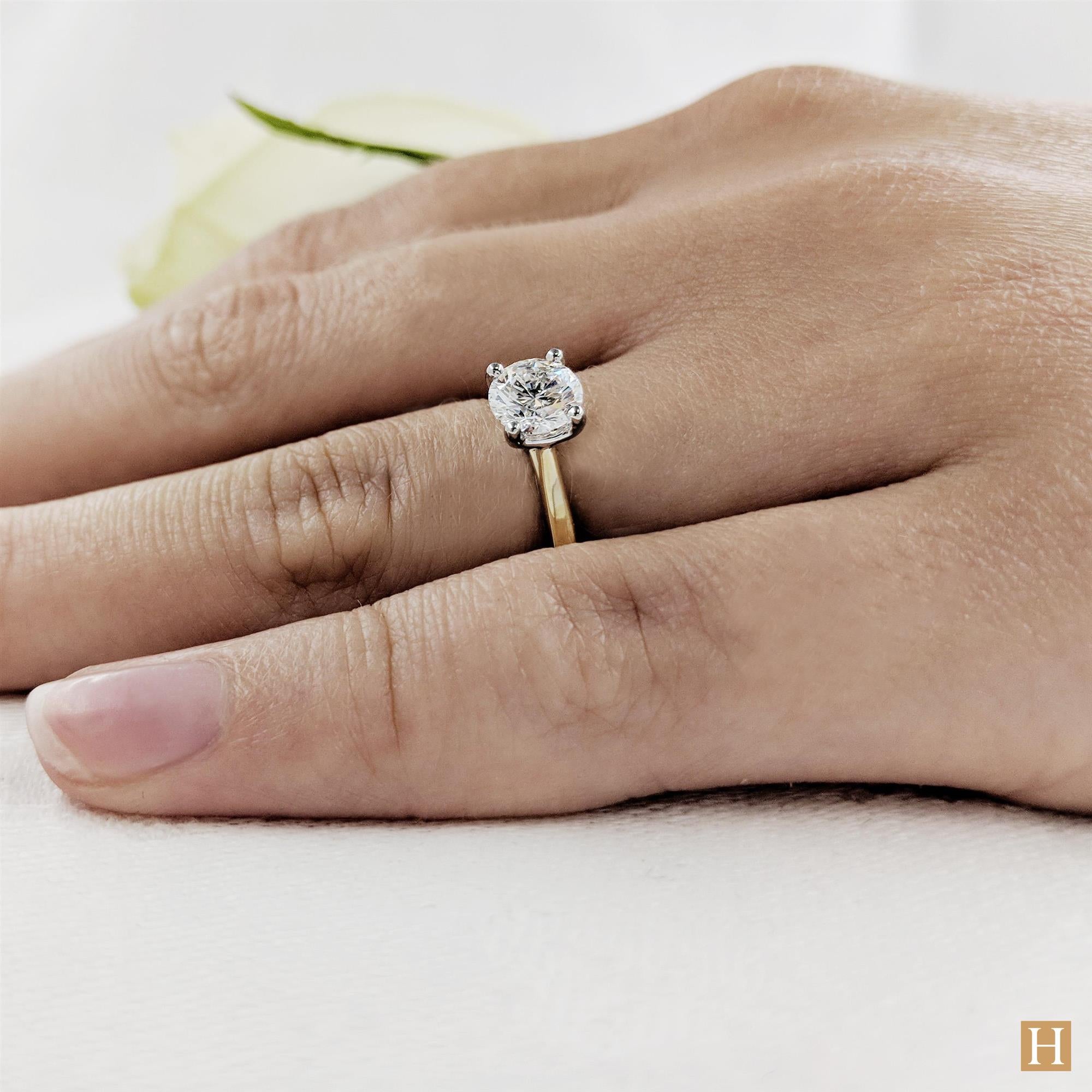 Yellow Gold Open Tulip Engagement Ring