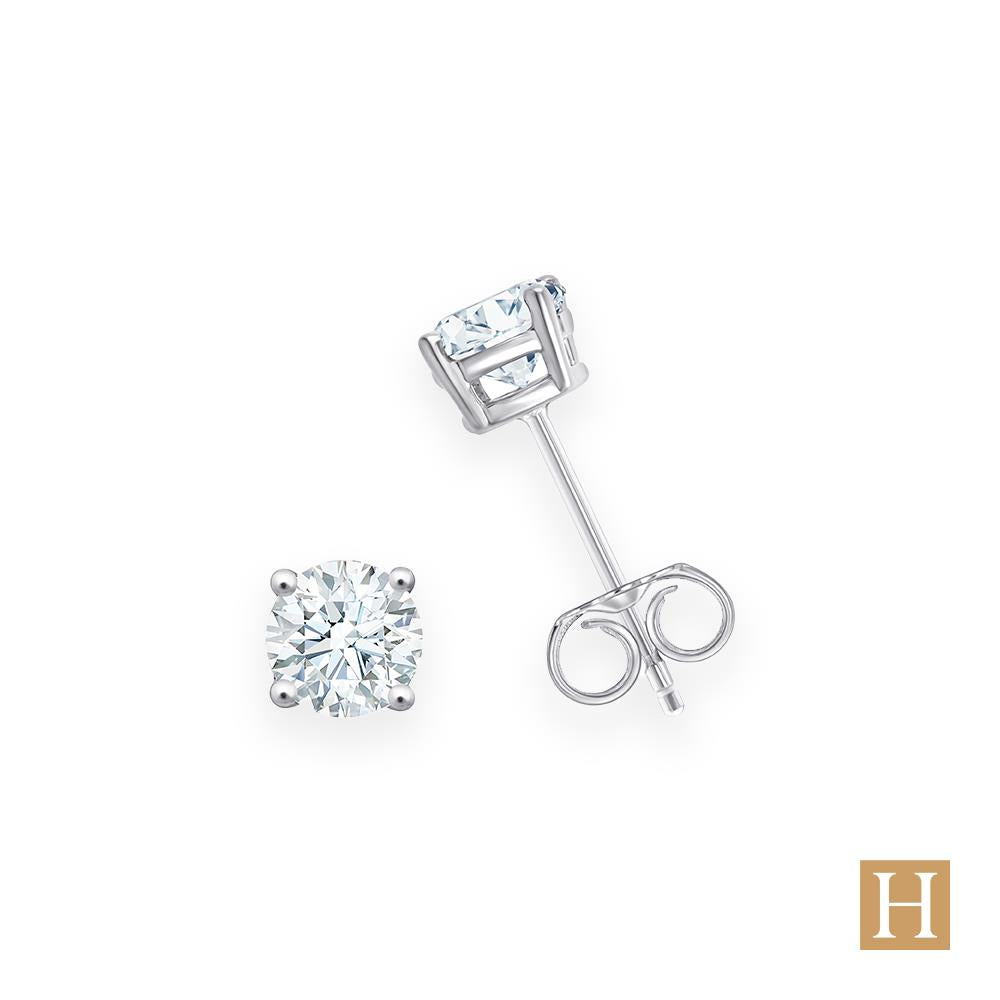 9ct White Gold LG Ashford Round Earrings