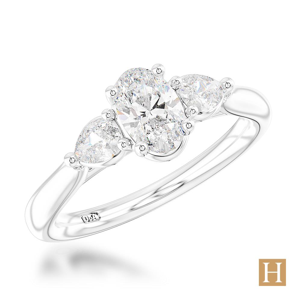 Platinum Florentine Oval Engagement Ring