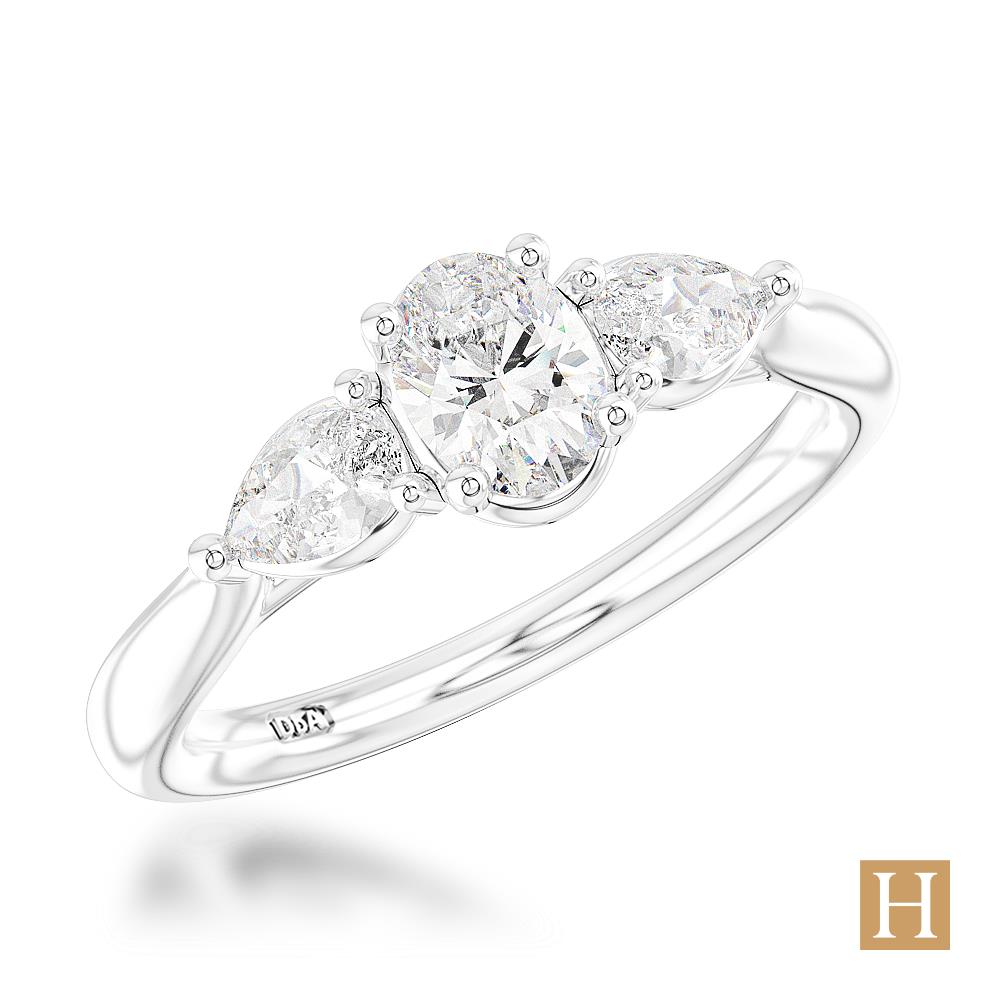 Platinum Florentine Oval Engagement Ring