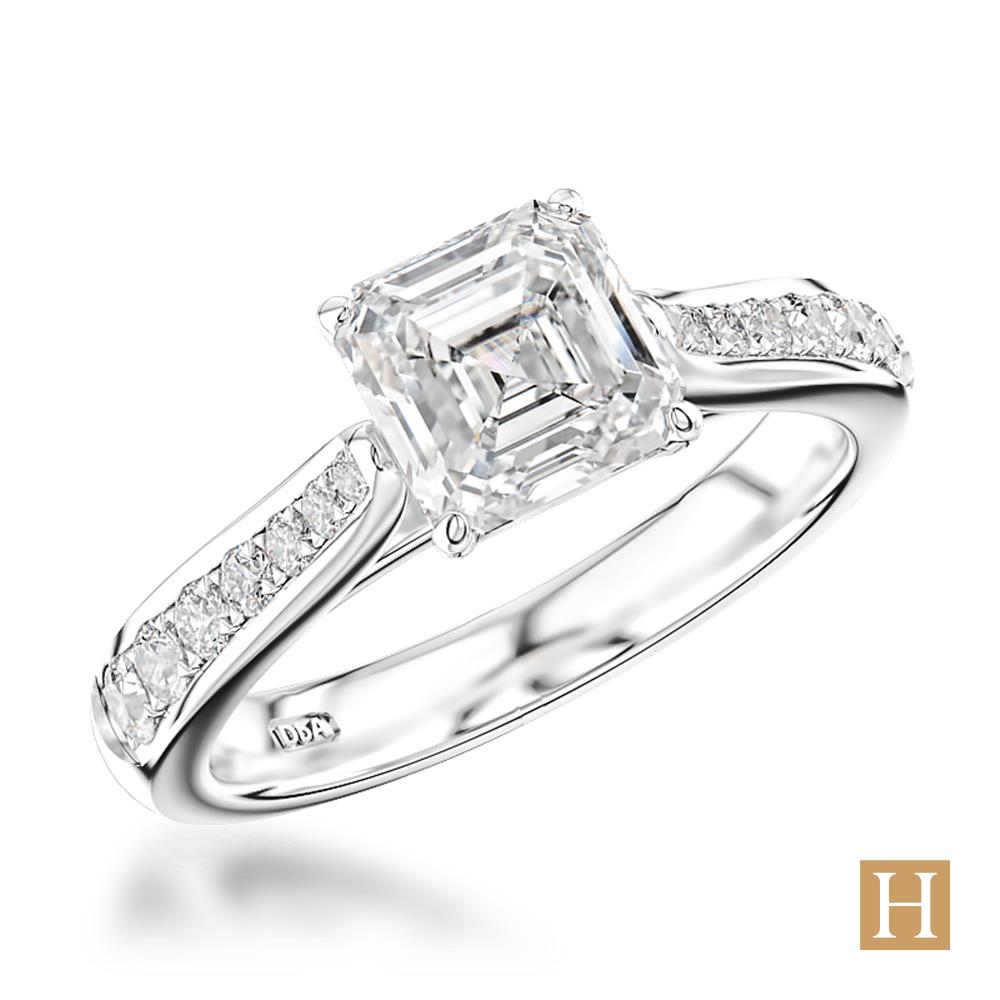 Platinum Inisheer Asscher Engagement Ring