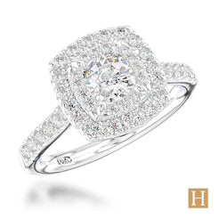 Platinum Inisheer Duo Cushion Engagement Ring