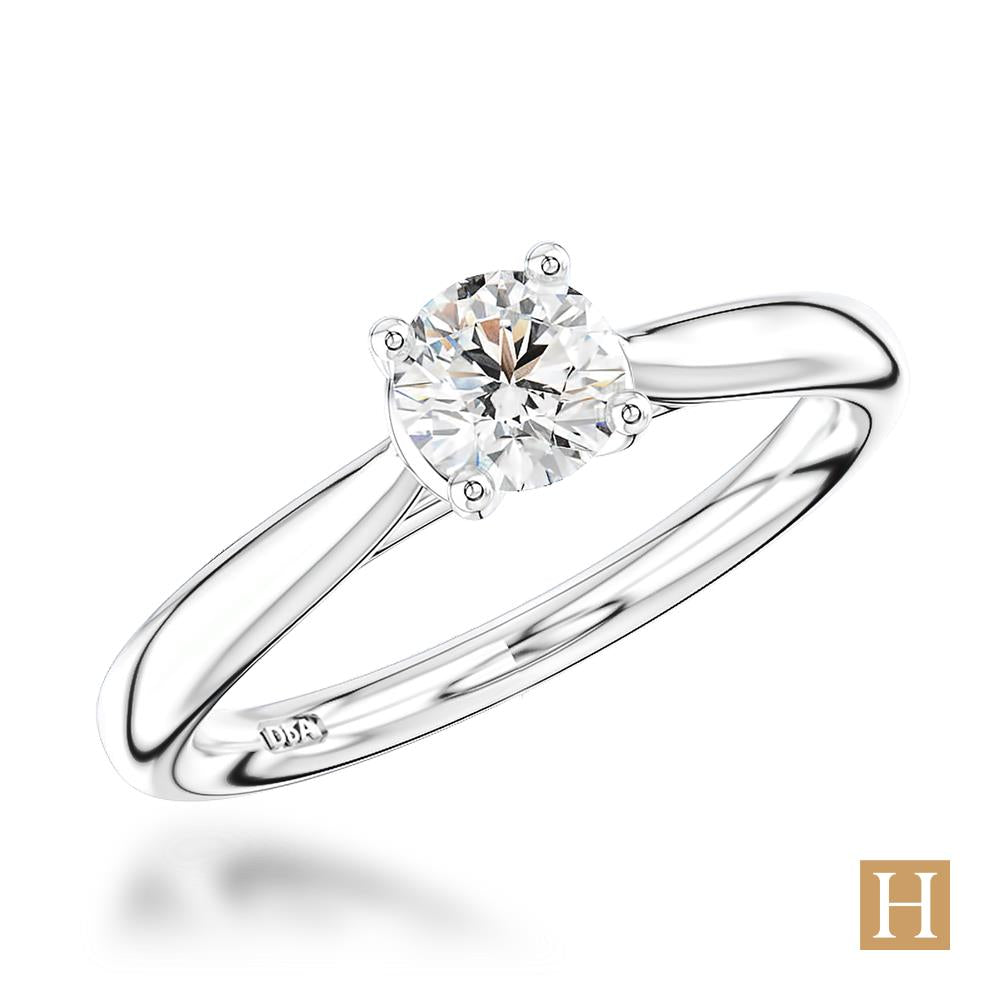 Platinum Open Tulip Engagement Ring