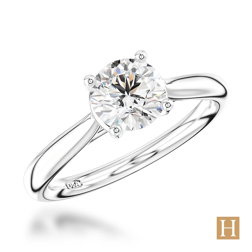 Platinum Open Tulip Engagement Ring