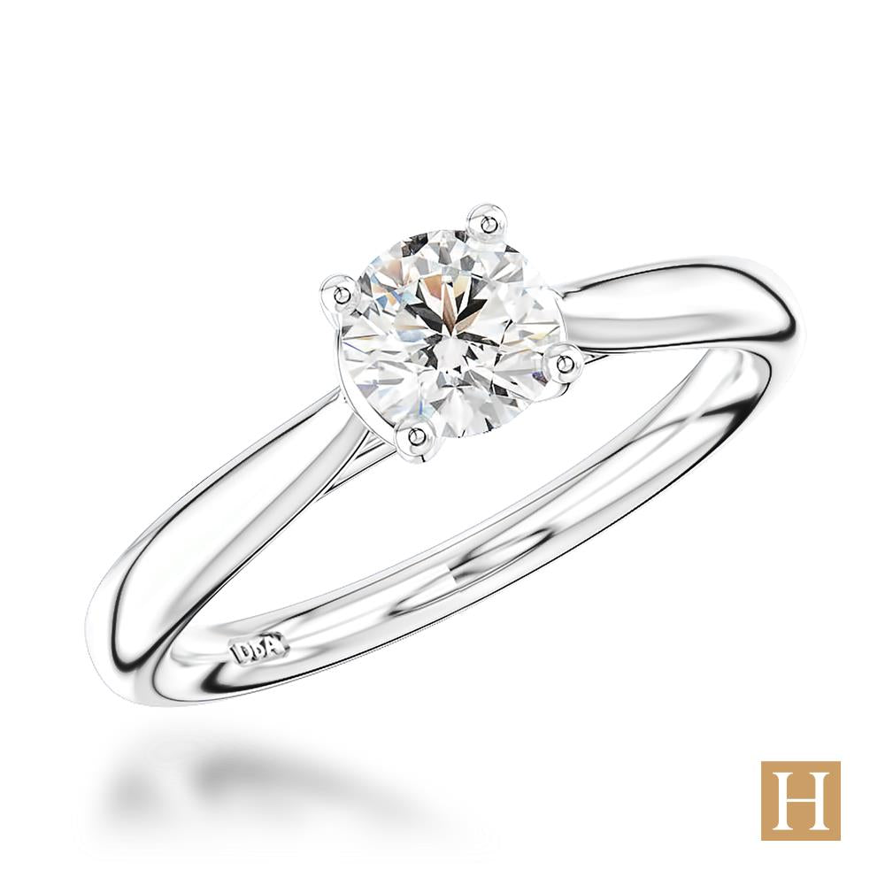 Platinum Open Tulip Engagement Ring