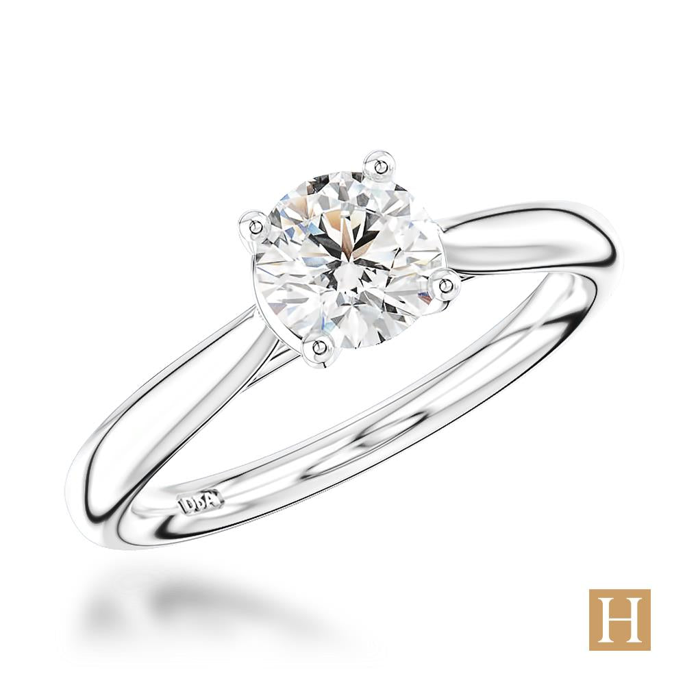 Platinum Open Tulip Engagement Ring