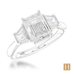 Platinum Santorini Emerald Engagement Ring