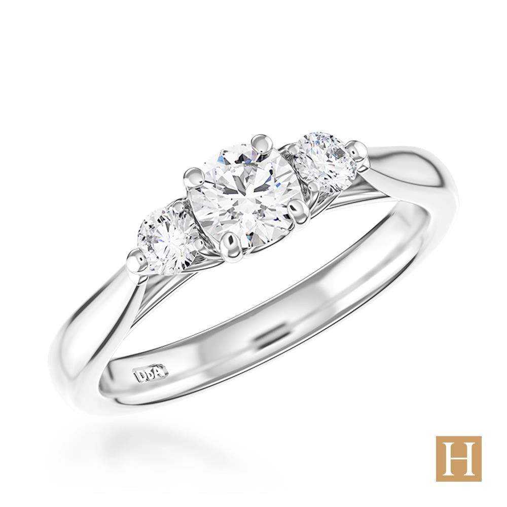 Platinum Tulip 3 Engagement Ring