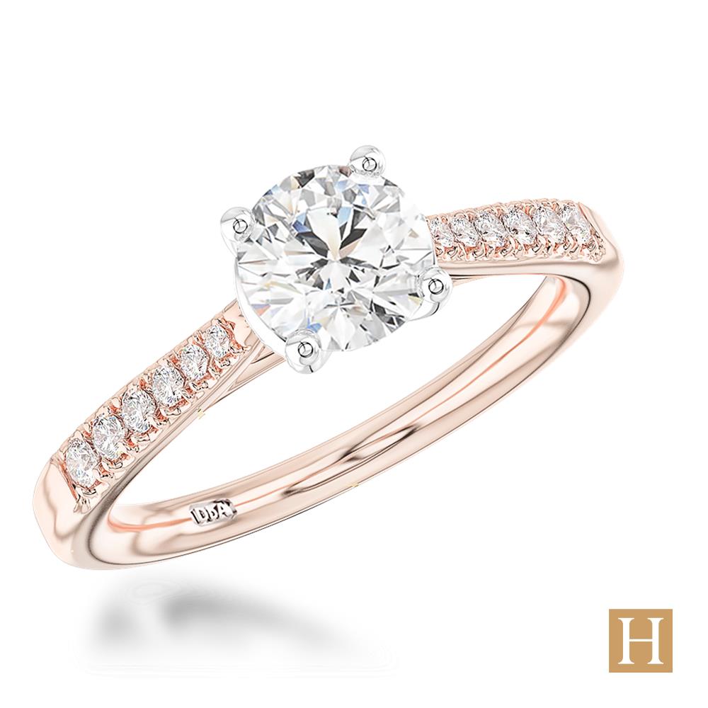 Rose Gold Inisheer Classic Round Engagement Ring
