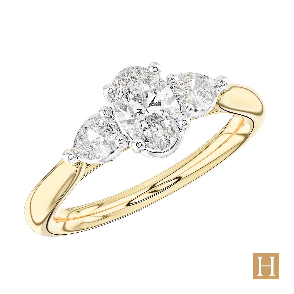 Yellow Gold Florentine Oval Engagement Ring