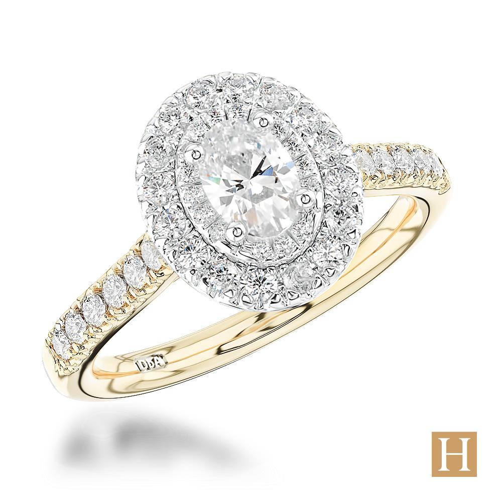 Yellow Gold Inisheer Duo Oval Engagement Ring