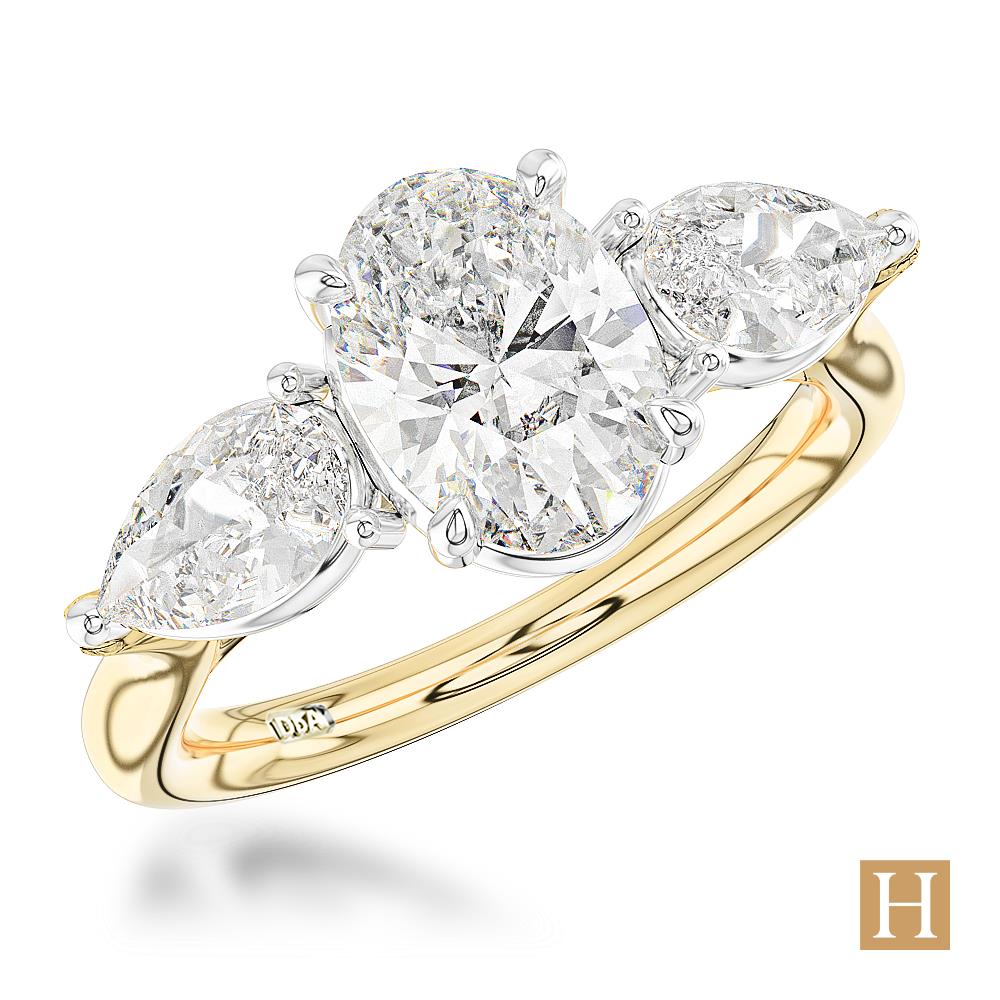Yellow Gold LG Florentine Oval Engagement Ring