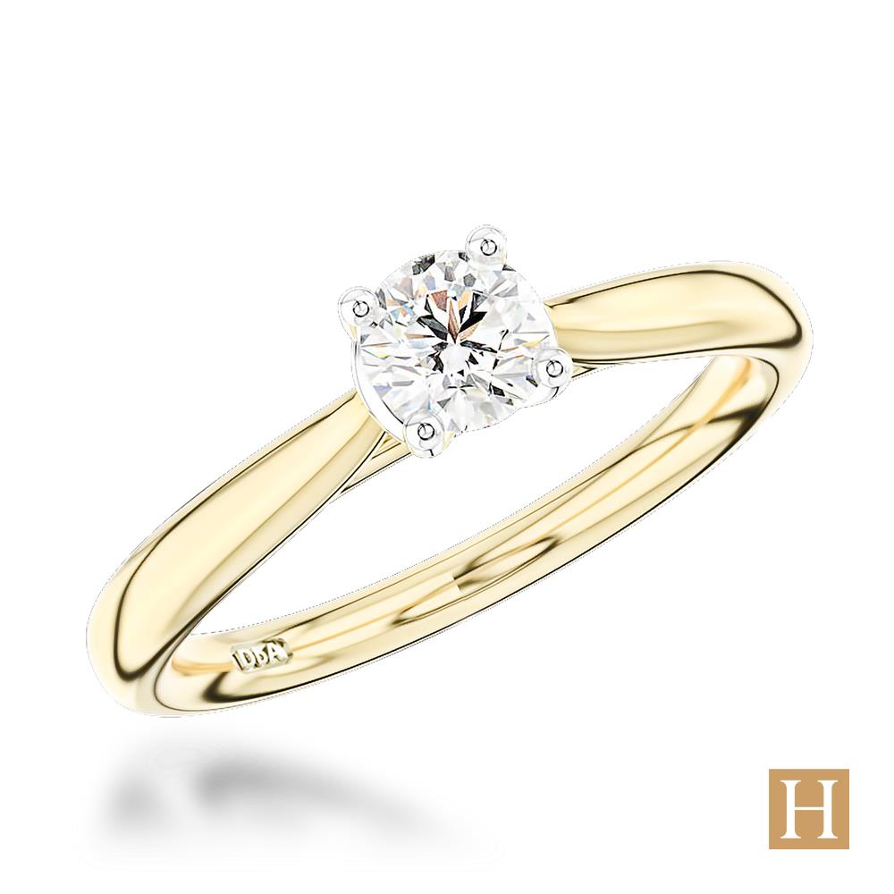 Yellow Gold Open Tulip Engagement Ring