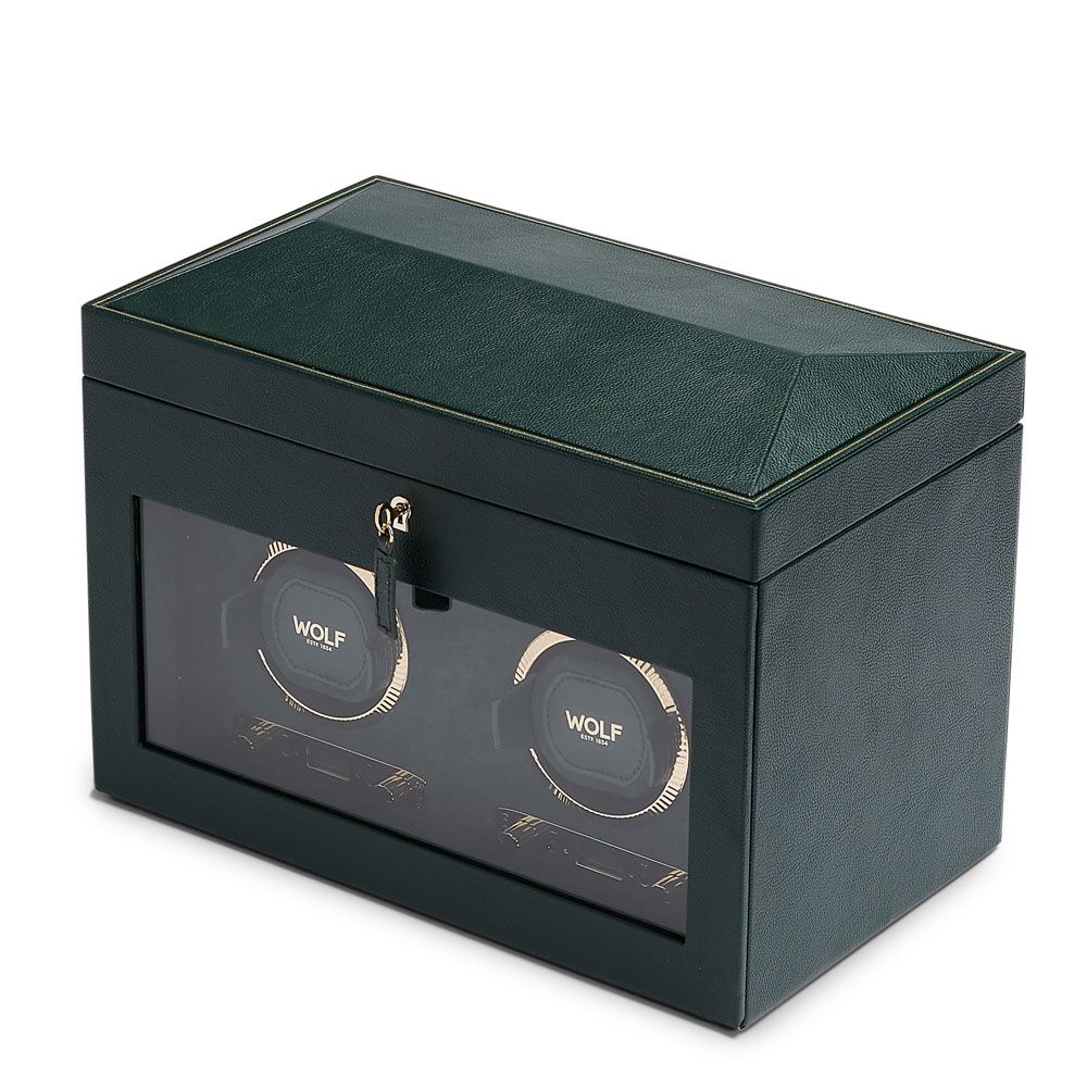 Wolf Designs British Racing Double Watch Winder Green