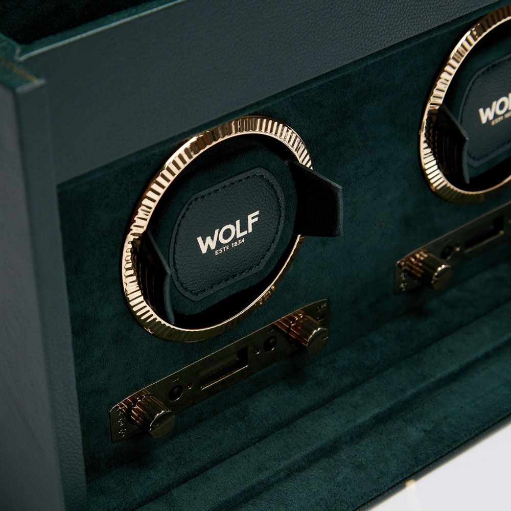 Wolf Designs British Racing Double Watch Winder Green