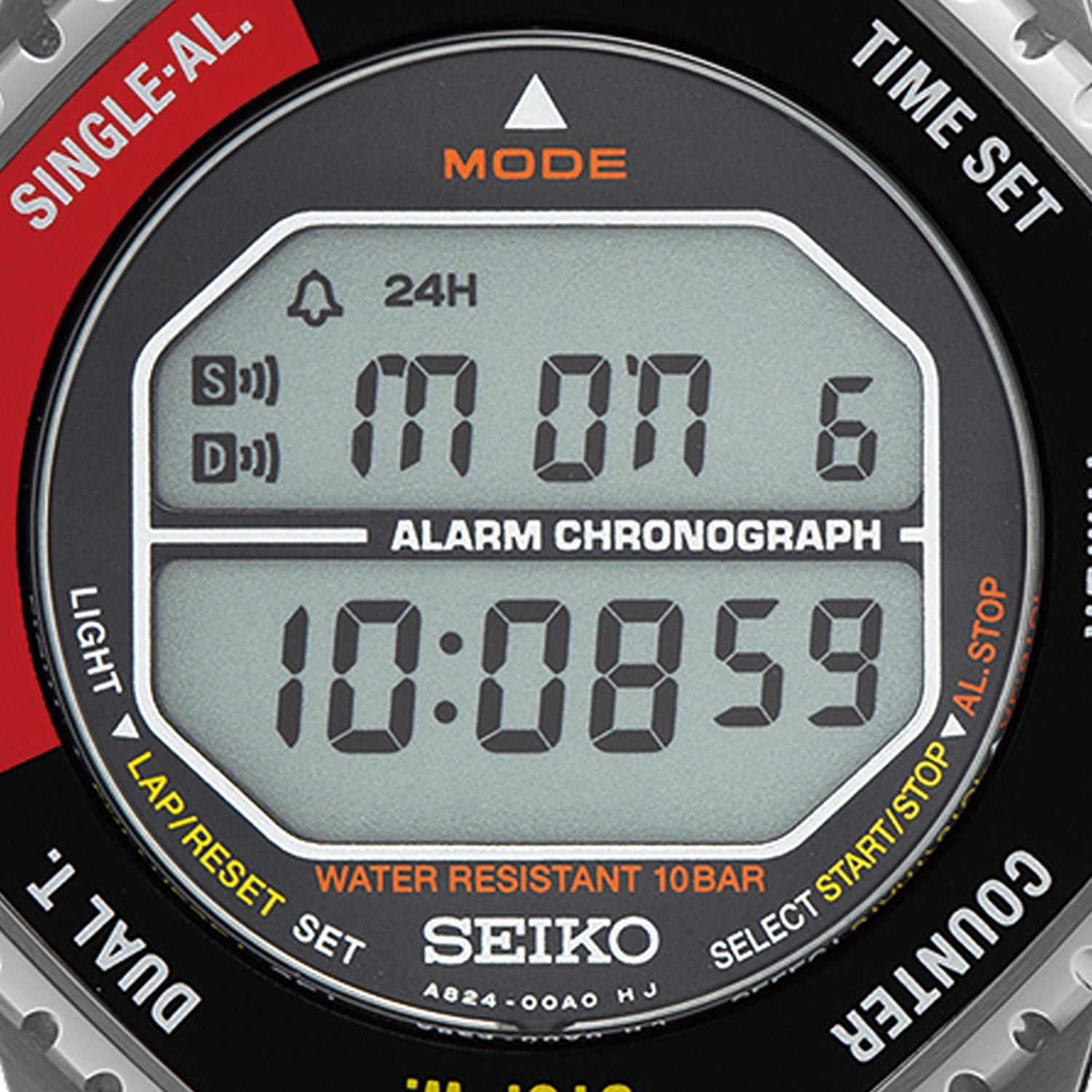 Seiko Red Digital Alarm Chronograph SMGG19P1