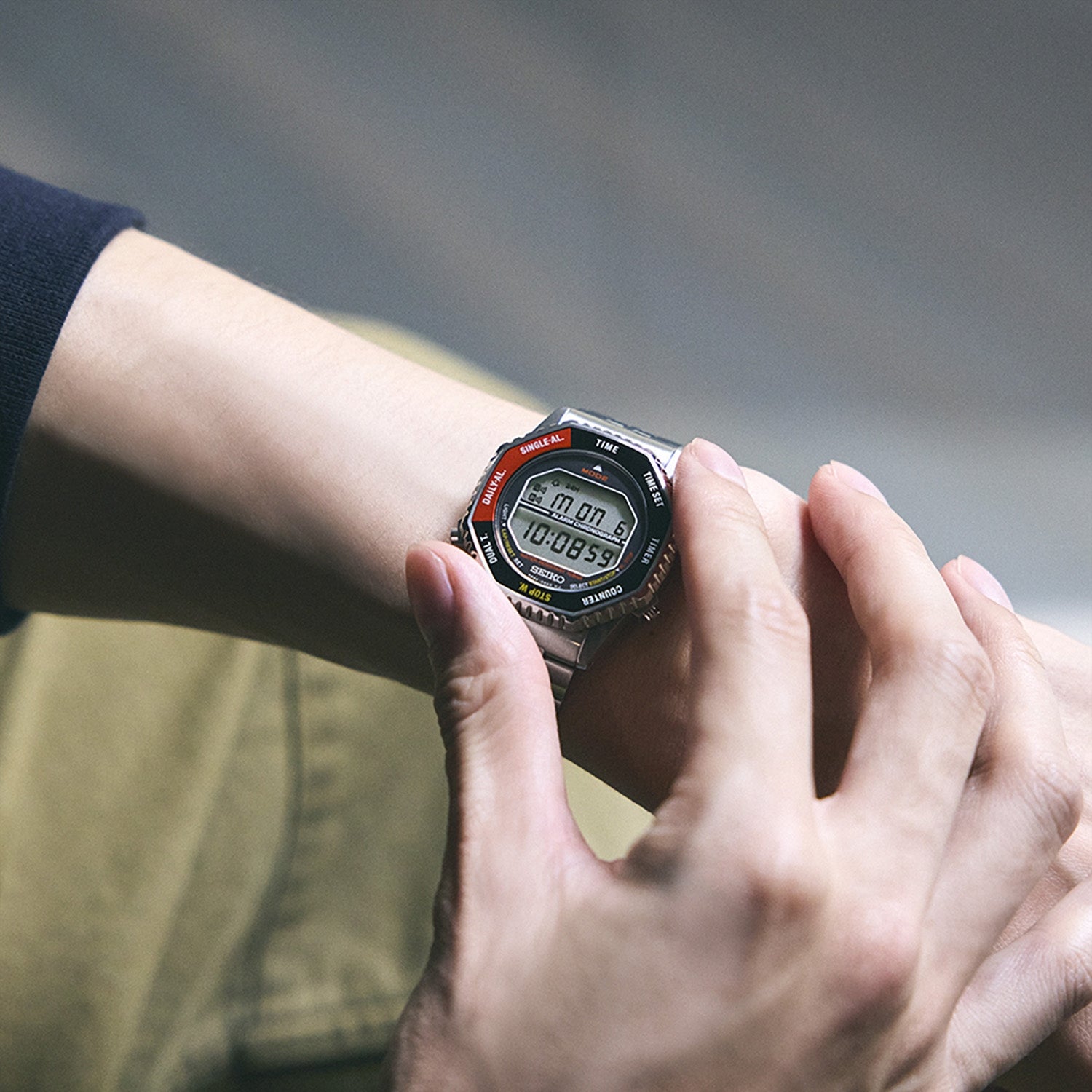 Seiko Red Digital Alarm Chronograph SMGG19P1
