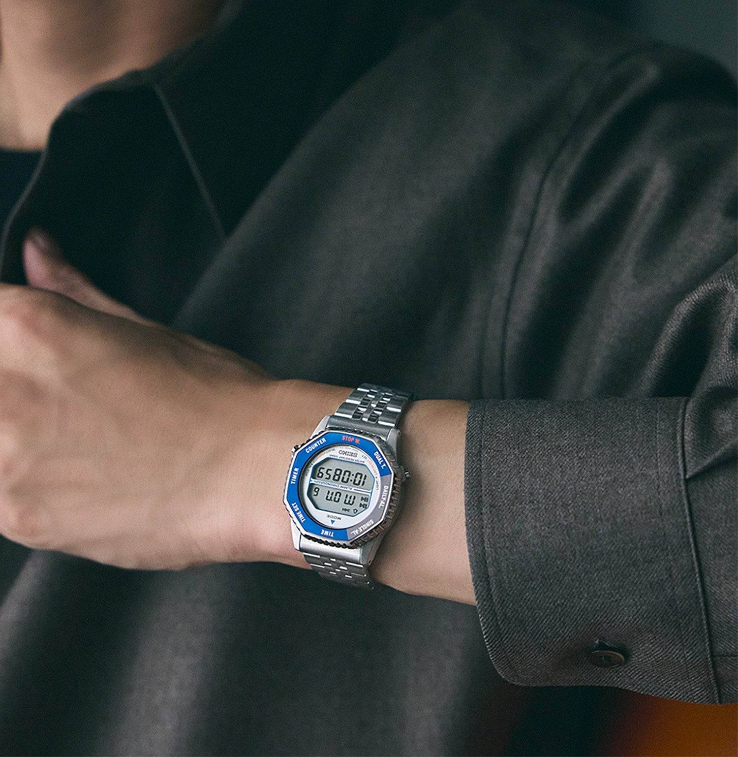 Gents Seiko Blue Digital Alarm Chronograph  SMGG21P1