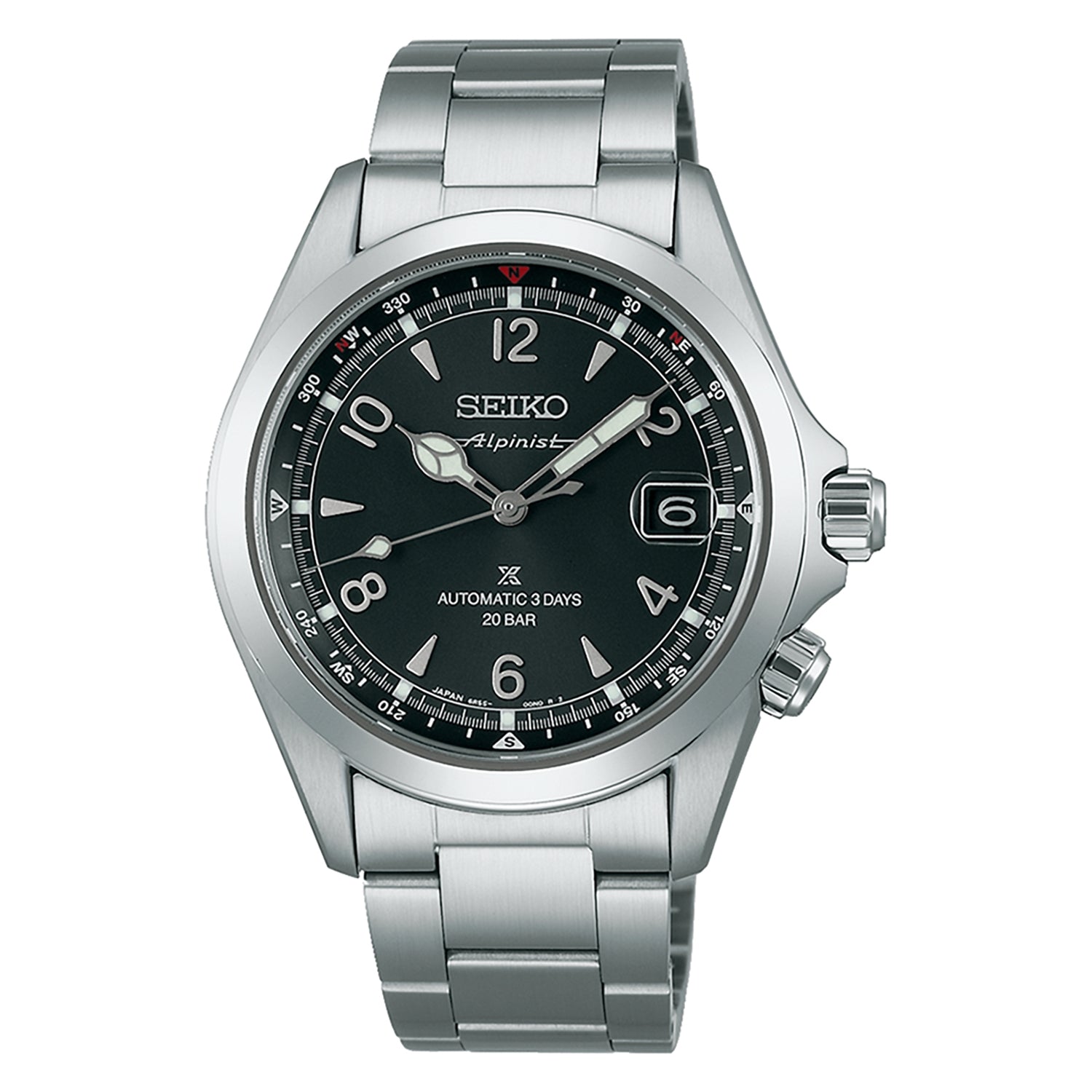 Gents Prospex Alpinist Auto Classic Summit Black Steel Bracelet - SPB505J1