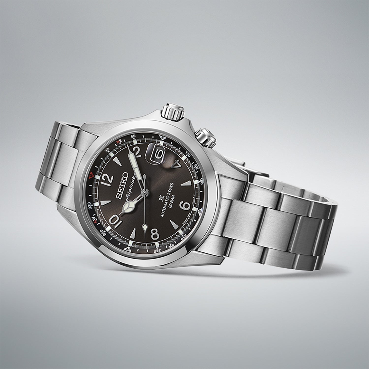 Gents Prospex Alpinist Auto Classic Summit Black Steel Bracelet - SPB505J1