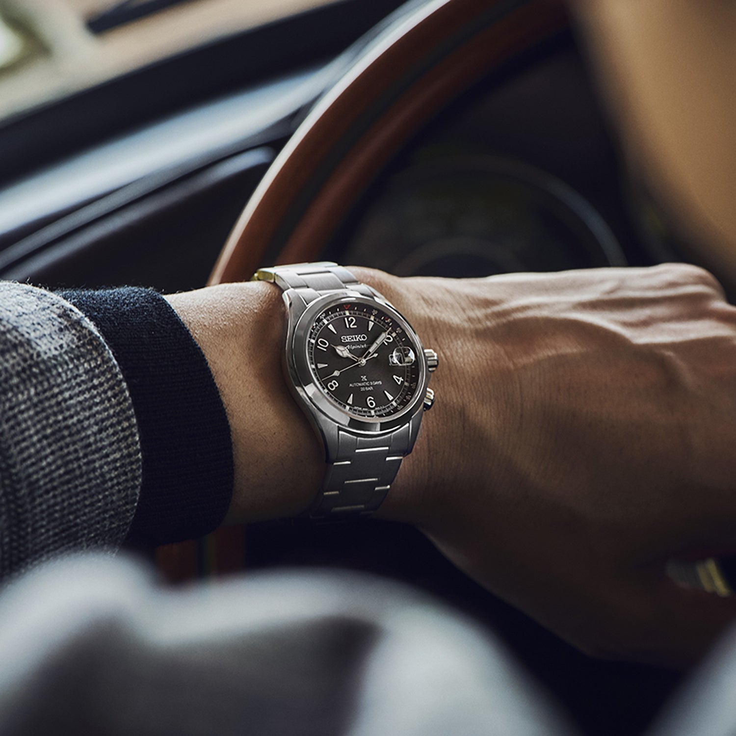 Gents Prospex Alpinist Auto Classic Summit Black Steel Bracelet - SPB505J1