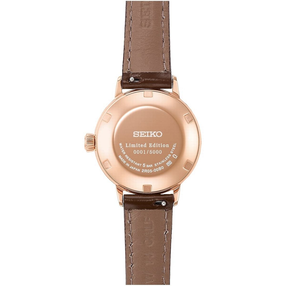 Ladies Seiko Presage 'Pinky Twilight' Cocktail Time Limited Edition Brown Strap