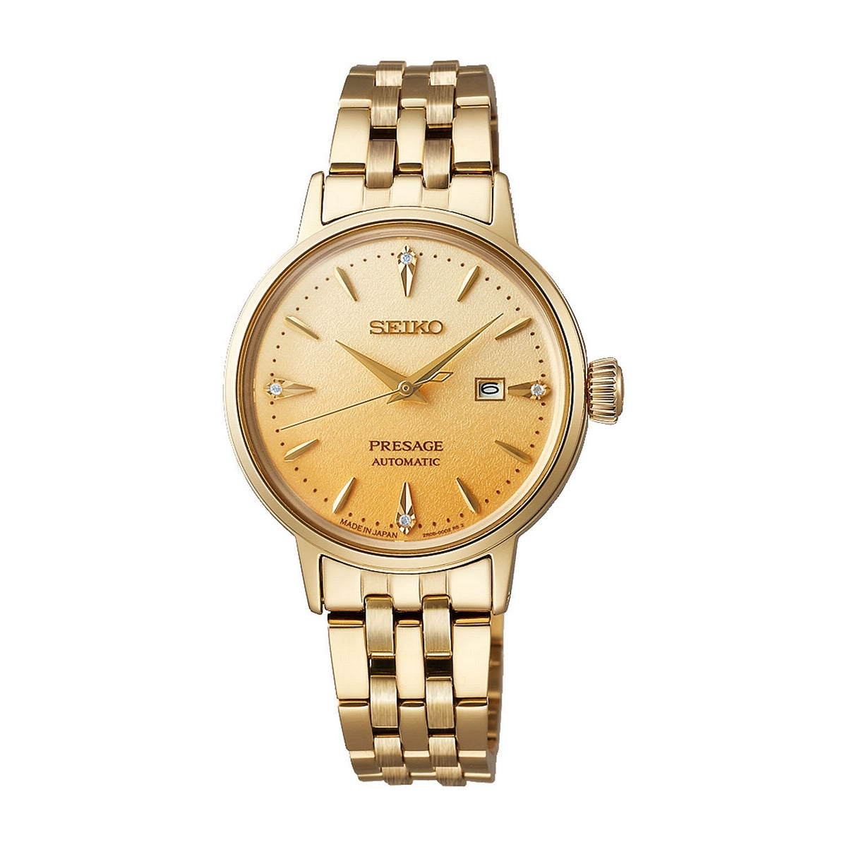 Ladies Seiko Presage Auto Cocktail Time Eggnog YGP Blet Champ Dial - SRE018J1