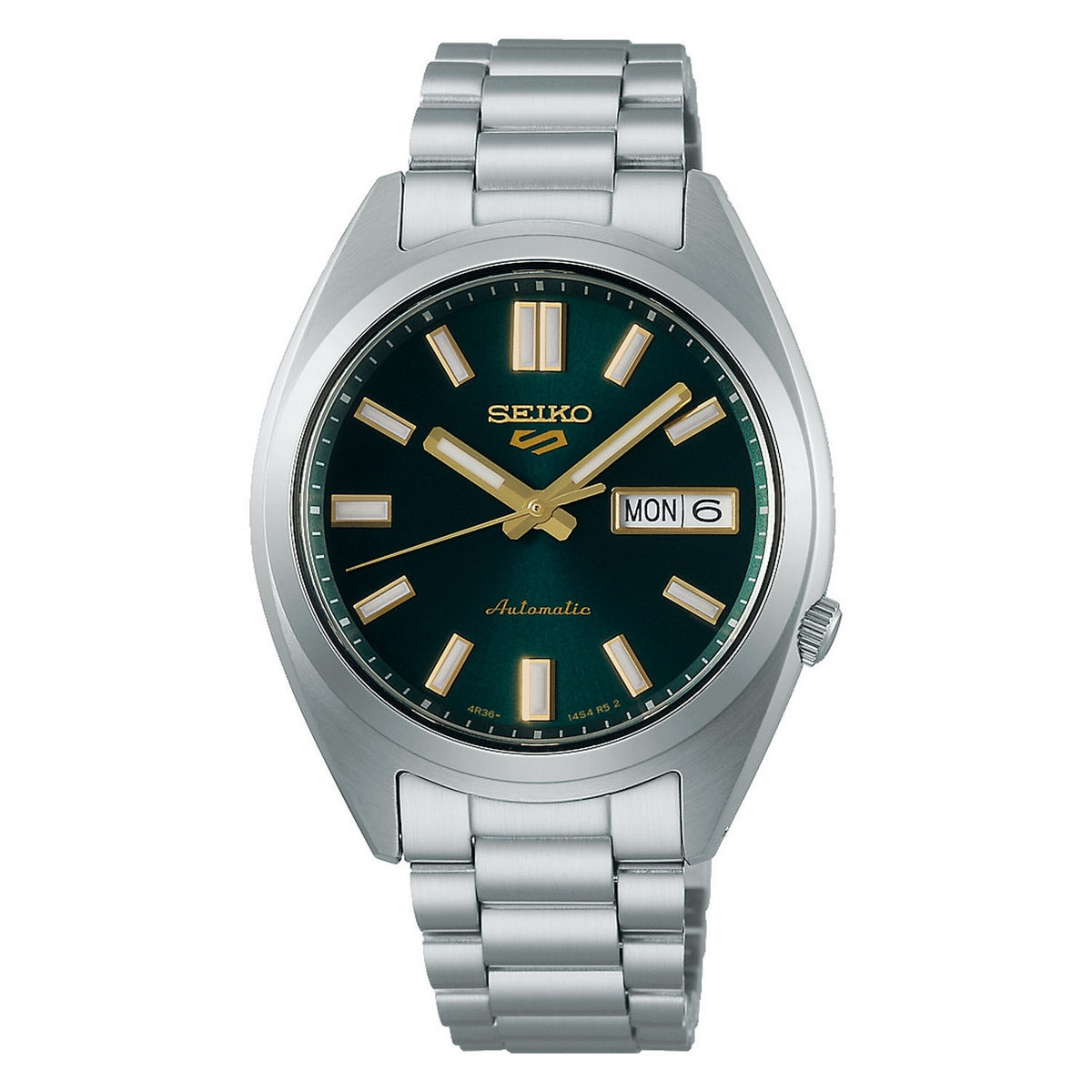 Gents Seiko 5 SNXS Auto Day Date Steel Green Dial 37.4mm - SRPL57K1