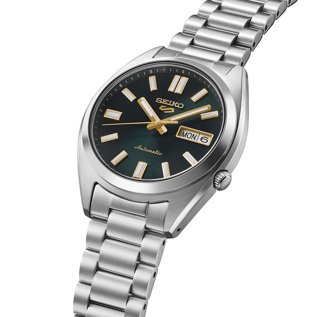 Gents Seiko 5 SNXS Auto Day Date Steel Green Dial 37.4mm - SRPL57K1