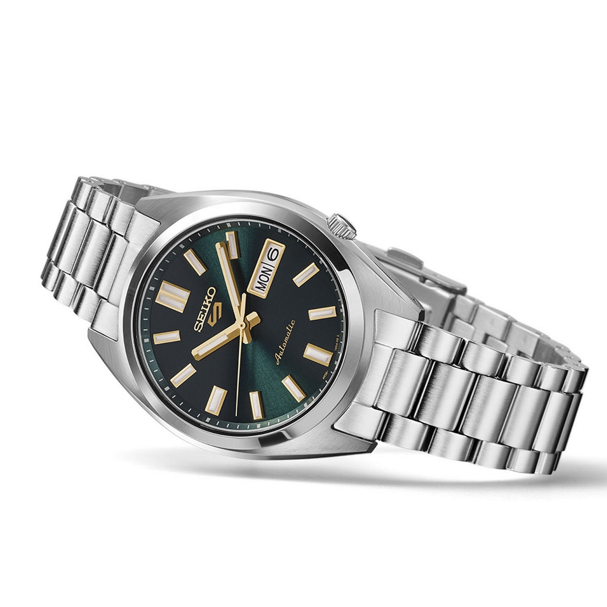 Gents Seiko 5 SNXS Auto Day Date Steel Green Dial 37.4mm - SRPL57K1