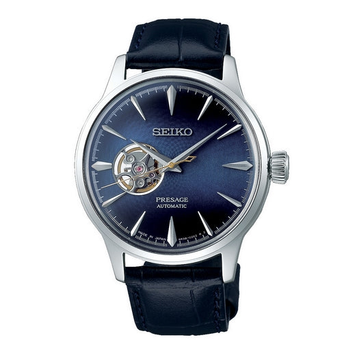 Gents Seiko Presage Automatic Steel Case Blue Dial Blue Strap - SSA405J1