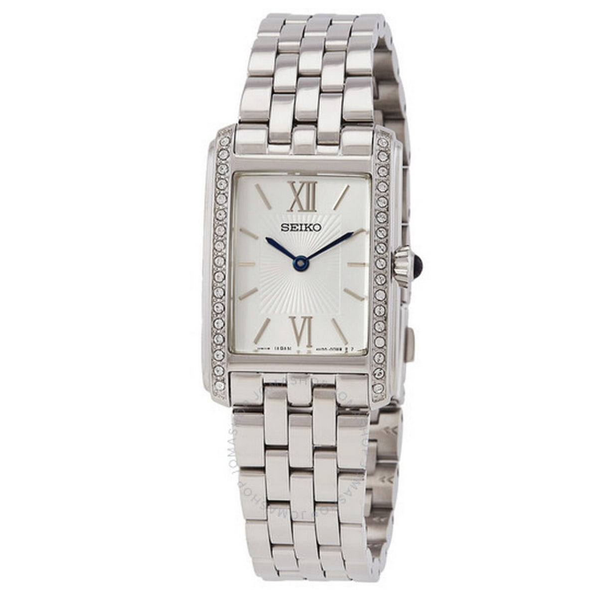 Ladies Seiko Steel Bracelet Crystal Case Silver Dial - SWR091P1