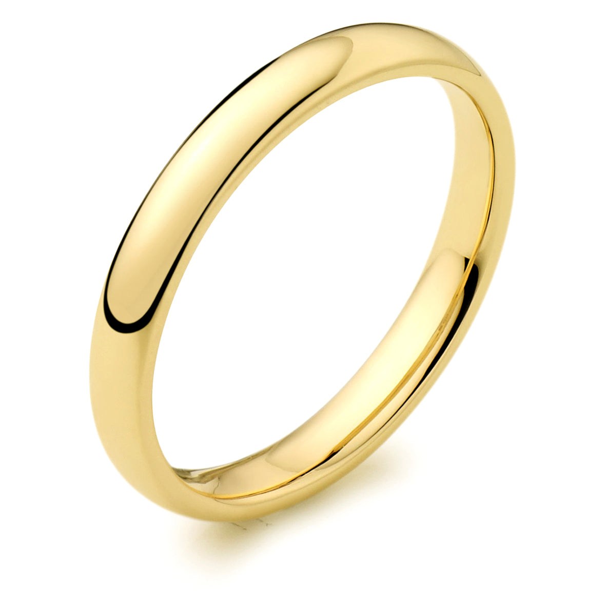 Ladies 18ct Yellow Gold 2.5mm Court Wedding Ring
