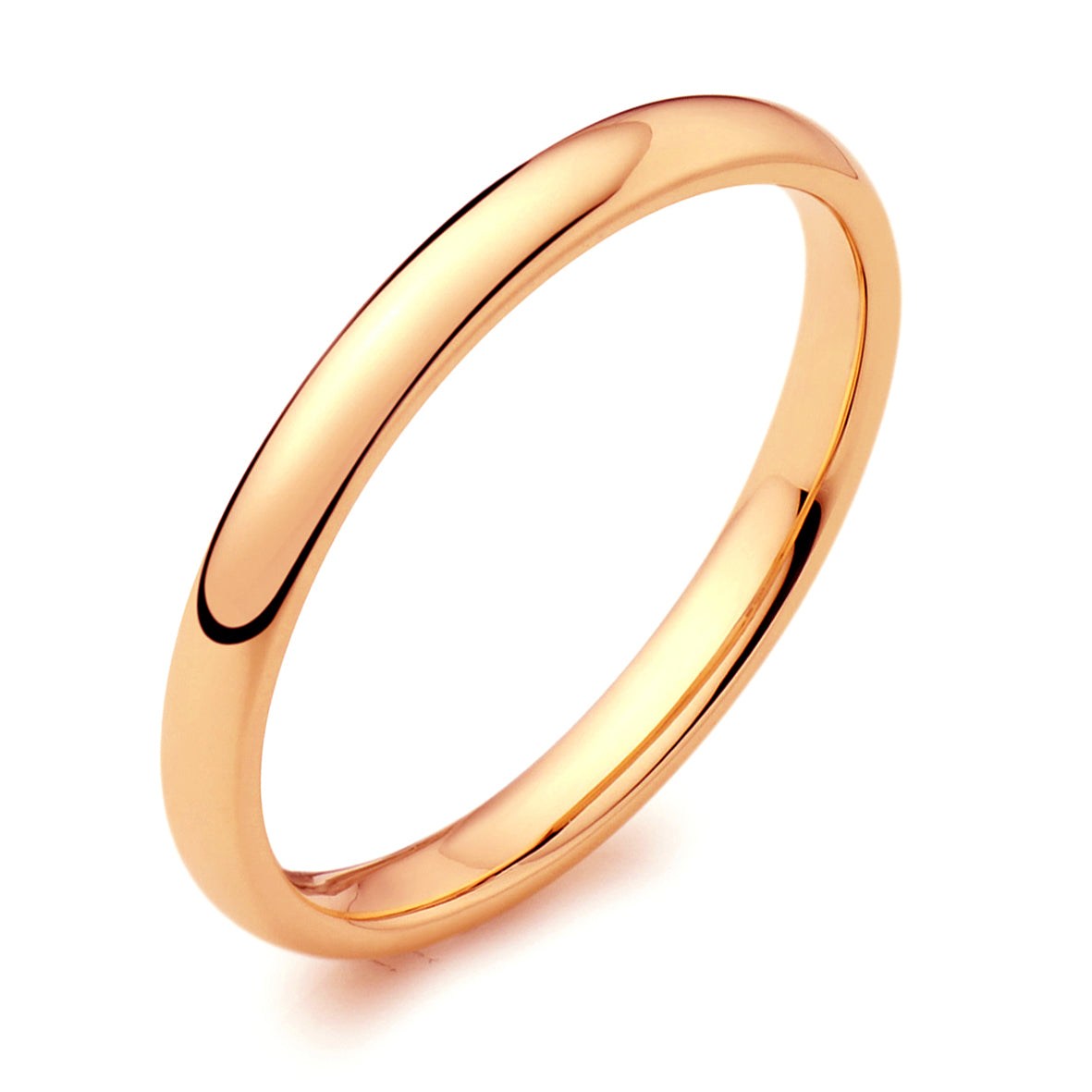 Ladies 18ct Rose Gold 2mm Standard Court Wedding
