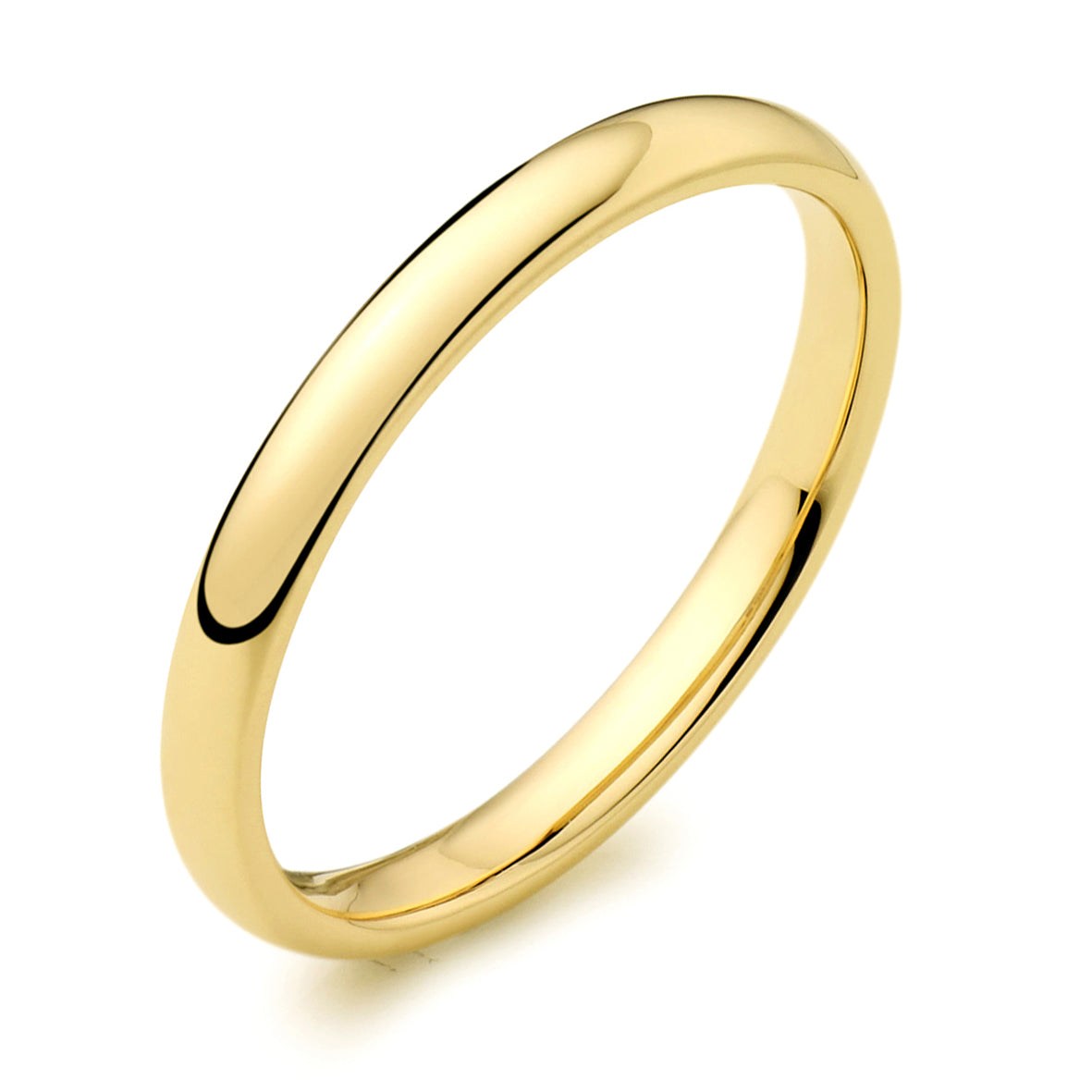 Ladies 9ct Yellow Gold 2mm Standard Court Wedding Ring