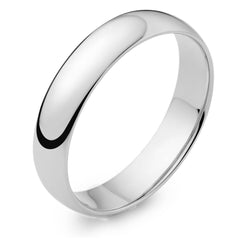 Men's 9ct White Gold 4mm Court Wedding Ring