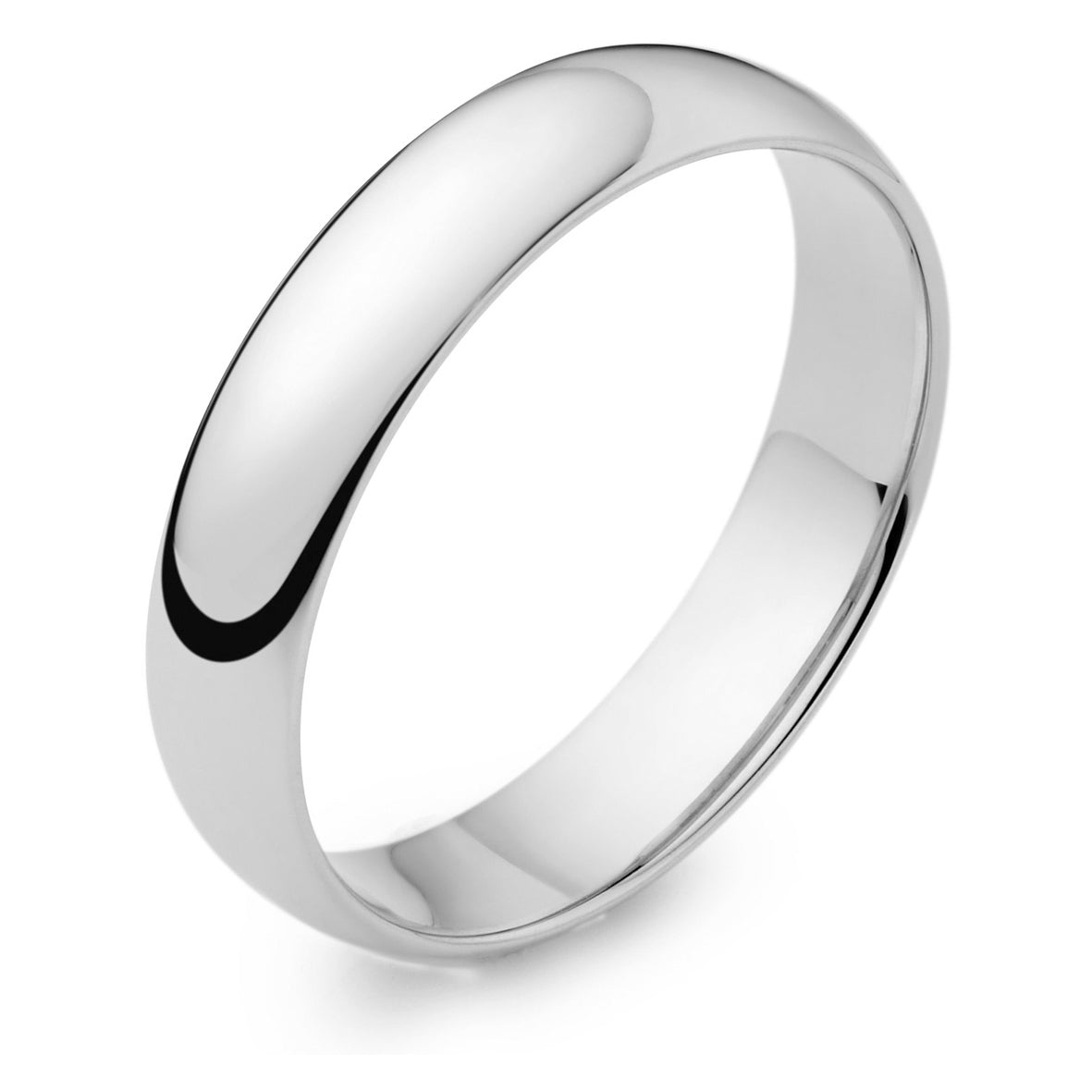 Men's 9ct White Gold 4mm Court Wedding Ring