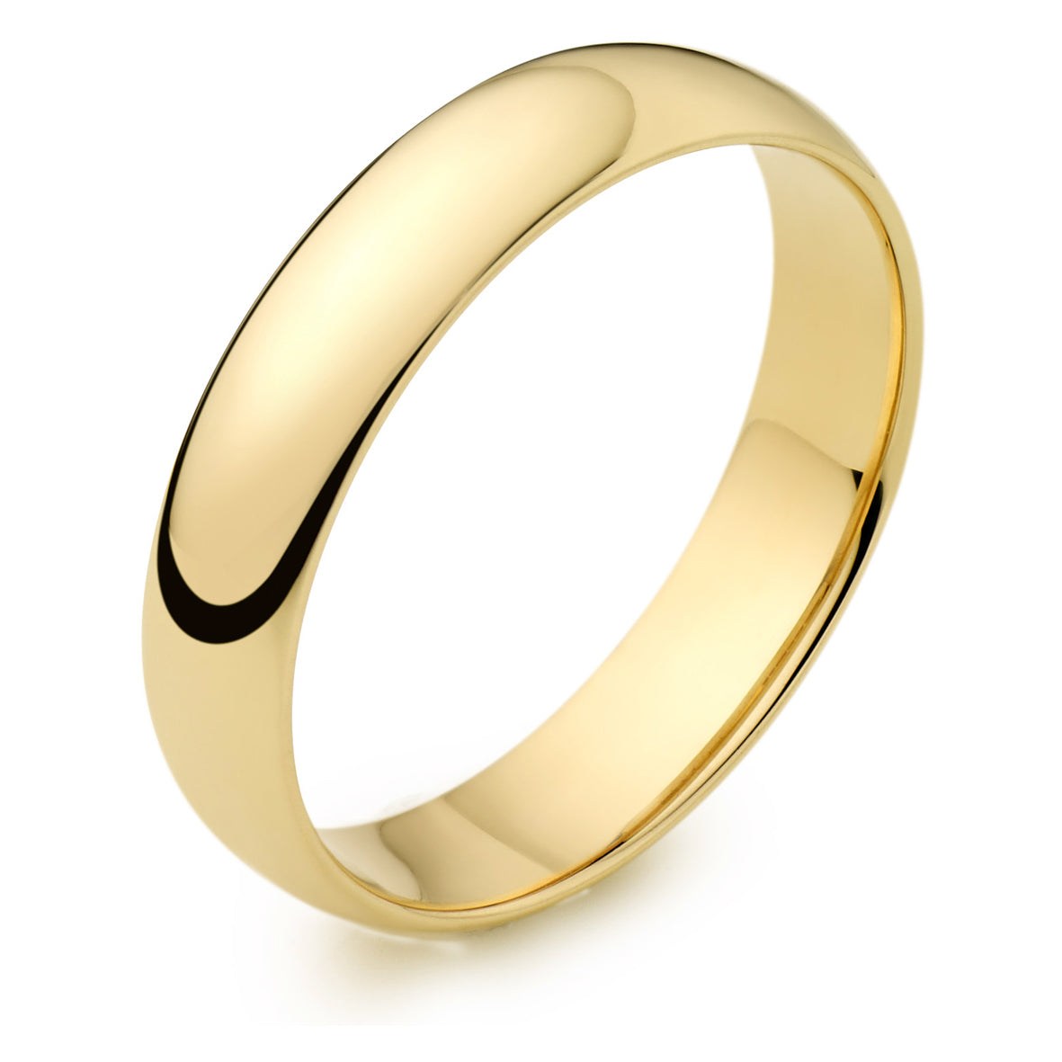 Ladies 18ct Yellow Gold 4mm Court Wedding Ring