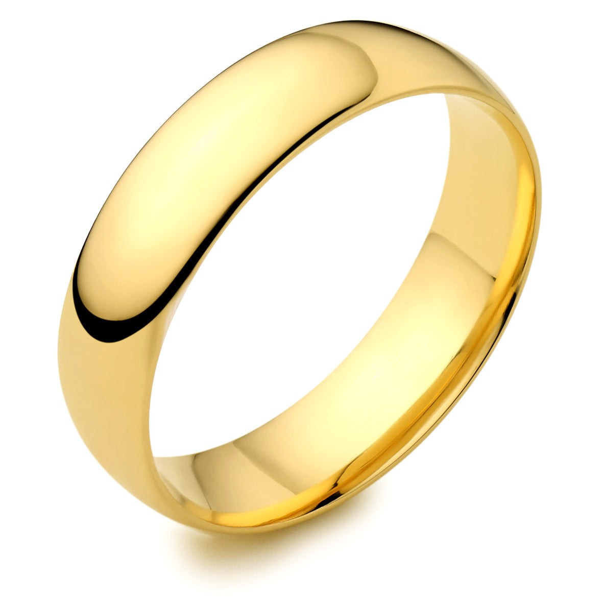 Men&#39;s 9ct Yellow Gold 6mm Stand Court Wedding Ring