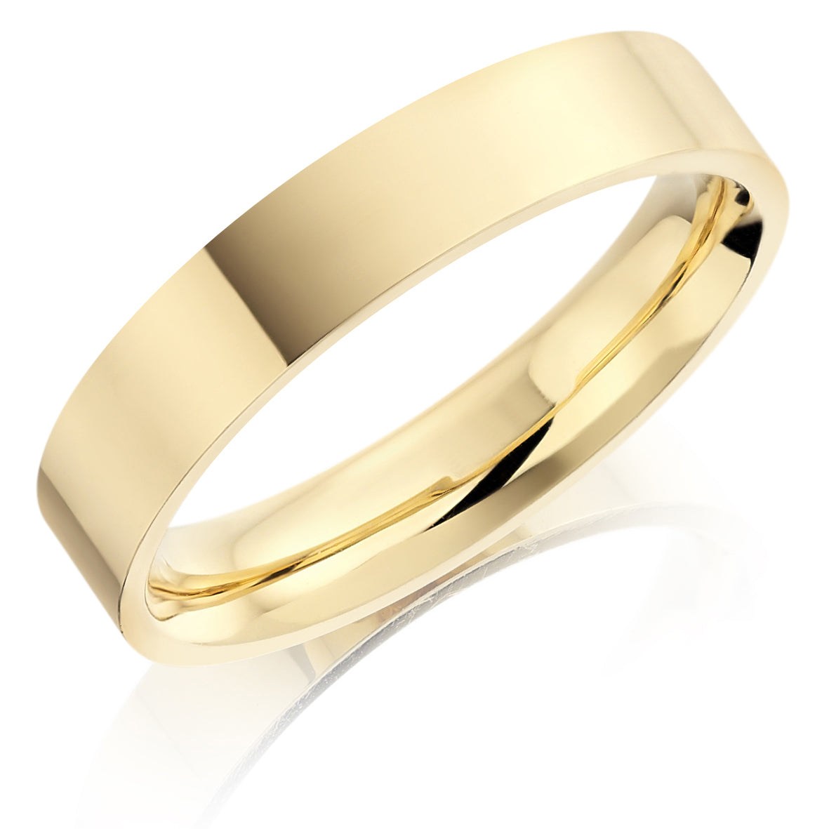 Men's 18ct Yellow Gold 5mm Classic Flat Court Wedding