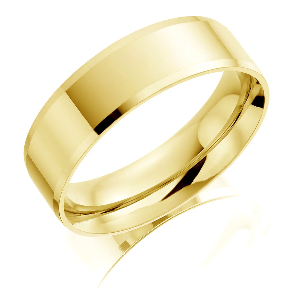 Men&#39;s 9ct Yellow Gold 5mm Classic Fl Court Wedding Ring