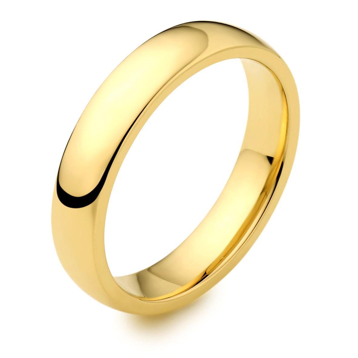 Men&#39;s 9ct Yellow Gold 4mm Court Wedding Ring