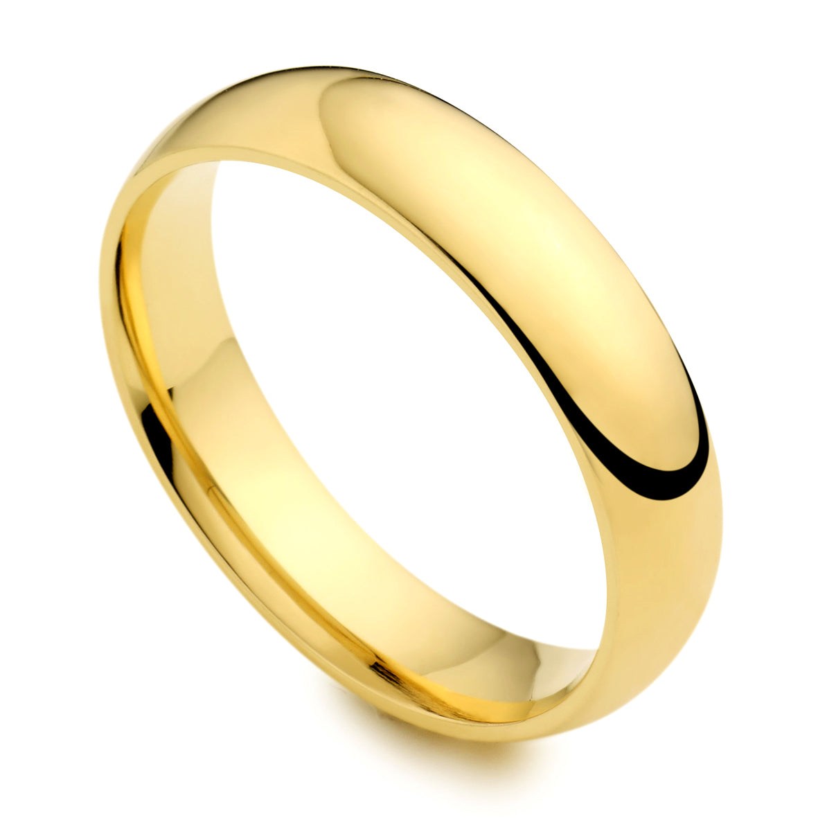 Men&#39;s 9ct Yellow Gold 5mm Court Wedding Ring