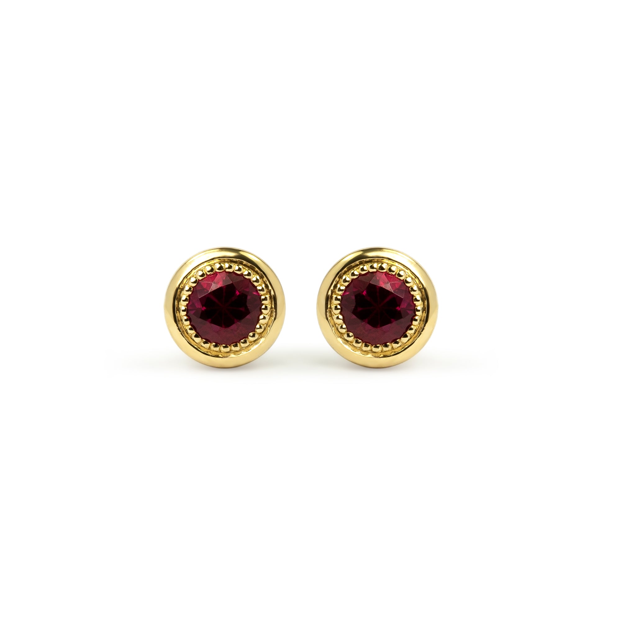 18ct Yellow Gold Sara Ruby 37 Earrings