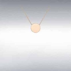 9ct Rose Gold 10mm Round Mini Disc on Chain