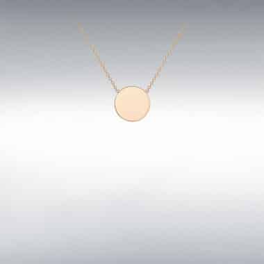 9ct Rose Gold 10mm Round Mini Disc on Chain