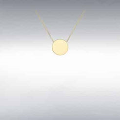 9ct Yellow Gold 10mm Round Mini Disc on Chain